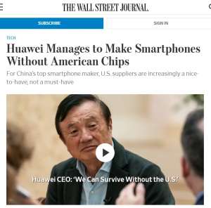 美國制裁華為公司失敗，華為旗艦手機已經(jīng)不包含任何美國制造零件
