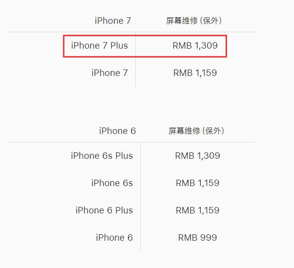 iphone 7plus換屏幕多少錢,蘋果7p換屏幕報(bào)價(jià)